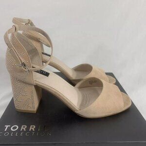 NIB TORRID  TC Blush Heel w/Silver Beads & Block Platform Heel Size 12